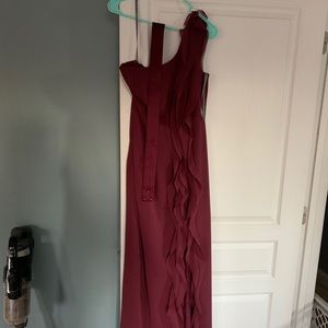 Wine Vera Wang One shoulder dress